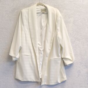 Dakota Blue Women's White Crepe Elegant Blazer‎ Jacket Size XXL